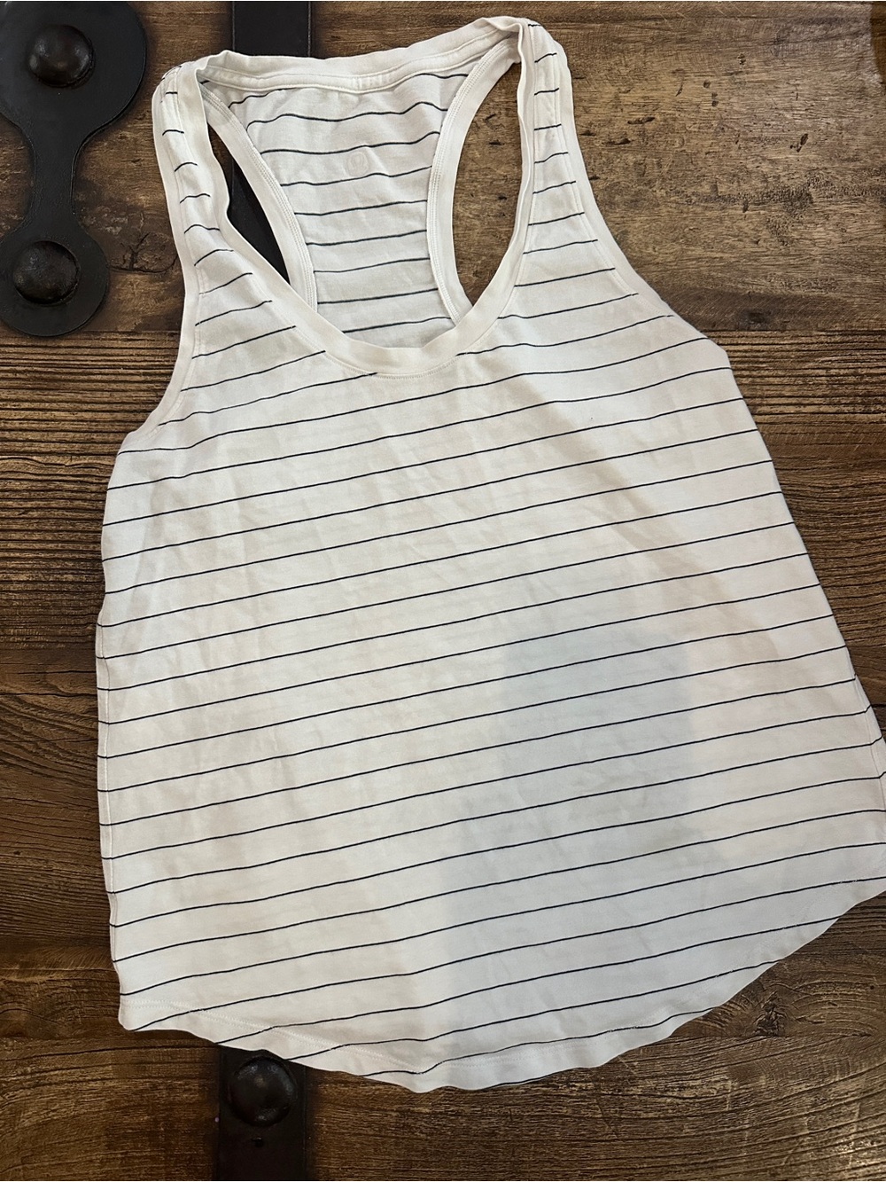 Lululemon Striped White Racerback Tank Top - Women